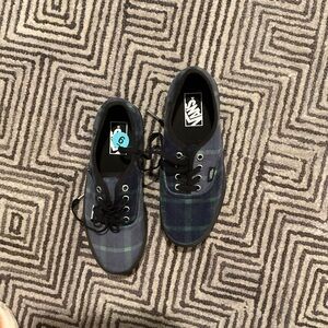 Vans Plaid Sneakers - Navy and Black and Green 
NEW!!